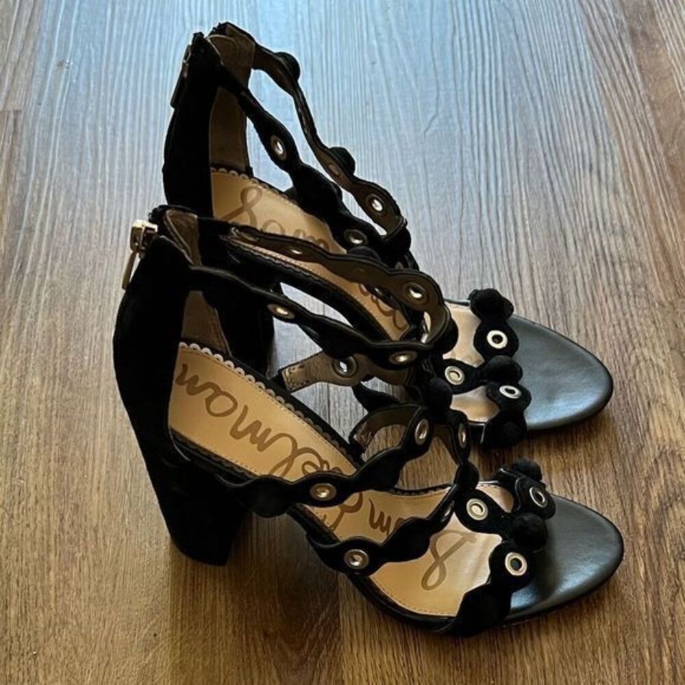 Sam Edelman Women's Yuli Heeled Sandal Back Zipper Black Size 7.5 - Picture 3 of 13
